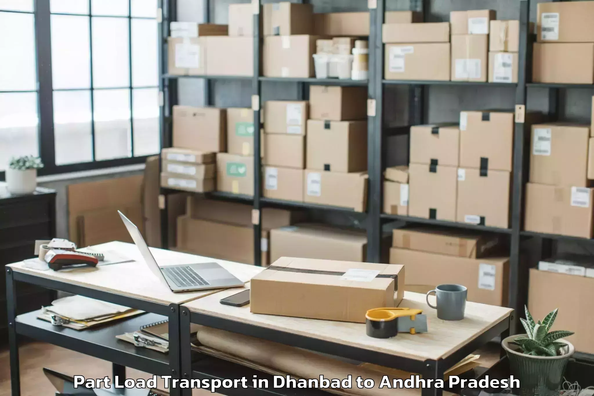 Book Dhanbad to Vignan University Guntur Part Load Transport Online